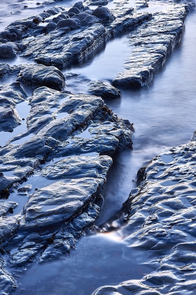 Post Sunset Tide Waves On Rocks, Weston Beach, Point Lobos State Natural Reserve, California