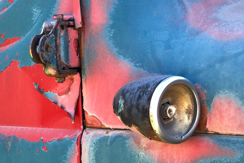 Door Hinge & Running Light On Old Truck, Silverton, Colorado