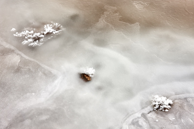 Frosted Rocks In Lake Ice, Tern Lake, Seward Hwy, Alaska
