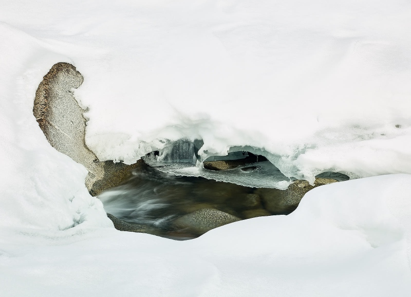 River Breaking Through Snow, Hatcher Pass Road, Palmer, Alaska