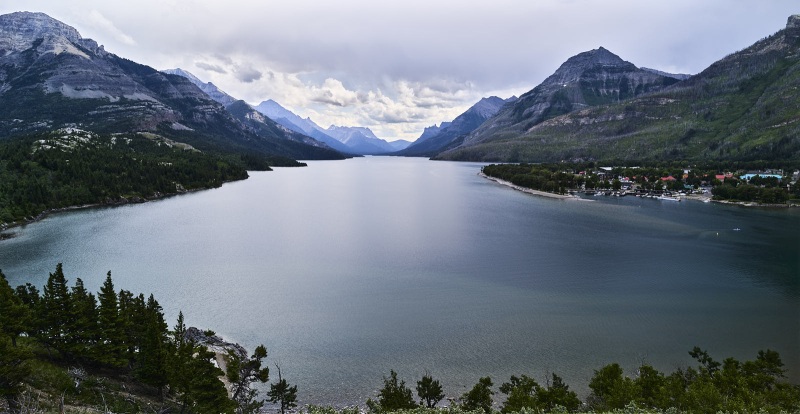 Upper Waterton Lake & Mountains