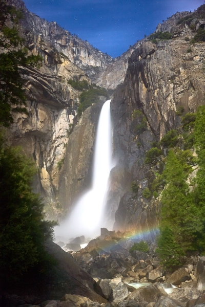 Moonbow at Yosemite Falls, Yosemite Falls, Yosemite National Park, California