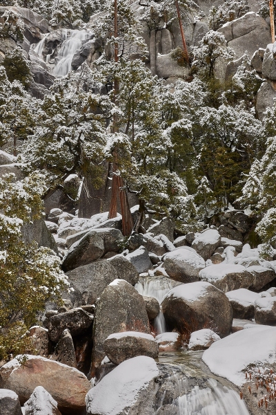 Snowy Cascade Creek Falls, Big Oak Flats Road, Yosemite National Park, California