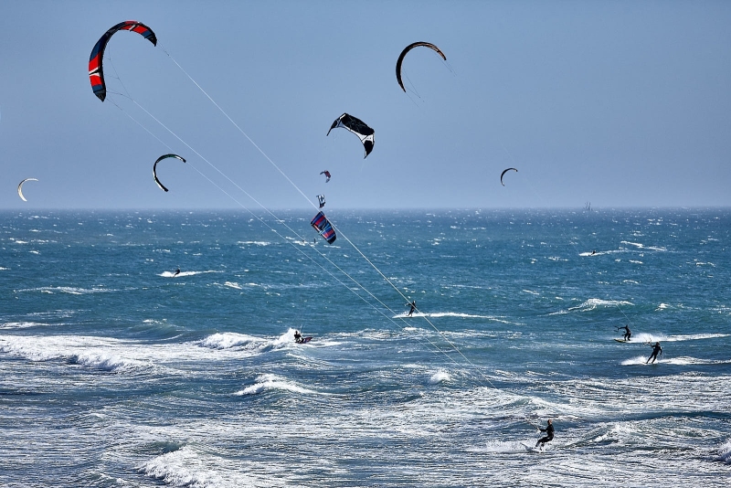 Kite Surfing, Waddell Beach, Big Basin Redwoods State Park, California