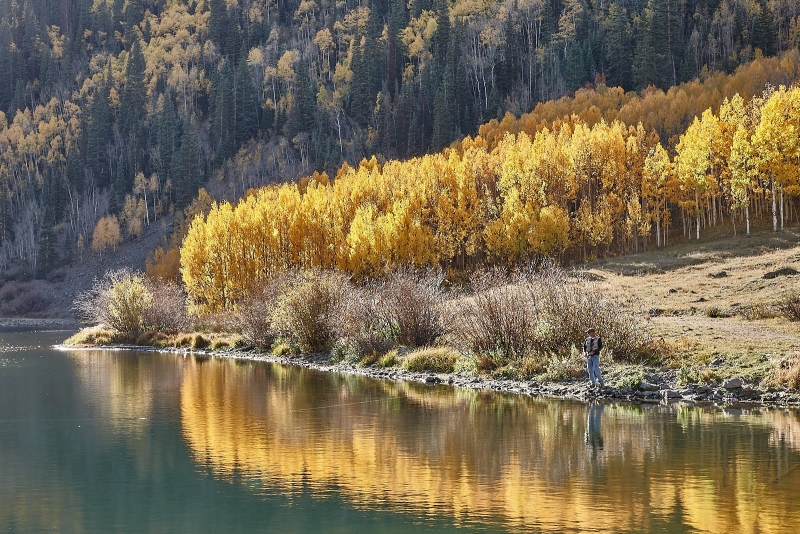 Mountain Lake Fishing, Crystal Lake, Million Dollar Hwy, Uncompahgre National Forest, Colorado