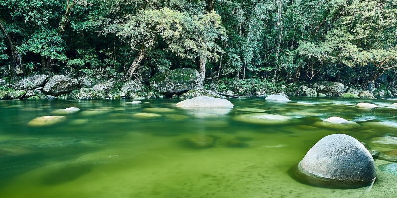 Cool Waterhole In River, Mossman River Lookout, Mossman Gorge, Queensland, Australia