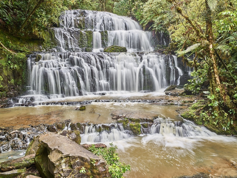 Purakaunui Falls, Purakaunui Falls Walk, Catlins Coastal Conservation Are, Otago, New Zealand, South Island